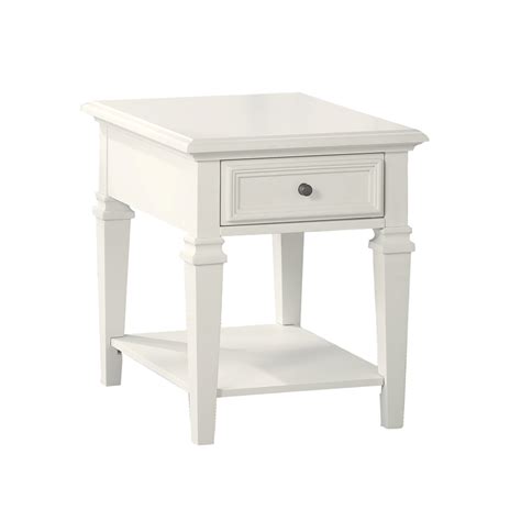 Charlestown Modern Farmhouse Soft White Wood End Table ...