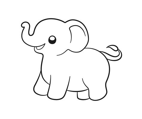 illustration de contour de dessin animé mignon bébé éléphant. activité ...