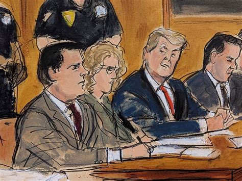 Courtroom sketches capture former President Donald Trump's arraignment ...