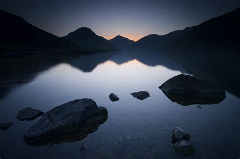 Rocks on body of water under blue sky, wast water HD wallpaper ...