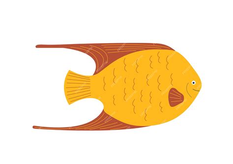 Premium Vector | Aquarium tropical orange fish in flat cartoon style ...