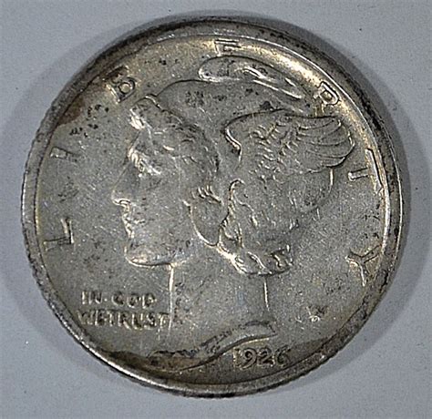 1926-S MERCURY DIME, AU RARE!!