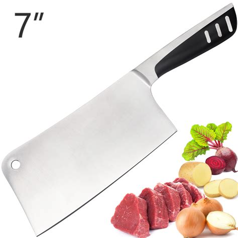 Butcher Knife Stainless Steel, 7 inch Multi Purpose Best for Home ...