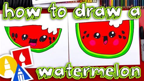 How To Draw A Cartoon Watermelon - YouTube