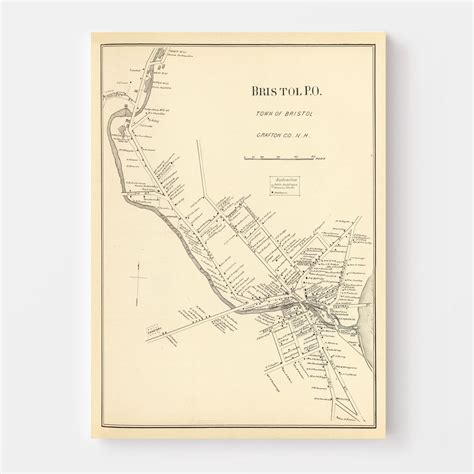 Bristol New Hampshire Vintage Map From 1892 Old City Map | Etsy