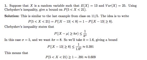 Solved Chebyshev’s inequality is a topic I'm having a very | Chegg.com