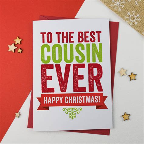 Best Cousin Christmas Card By A is for Alphabet