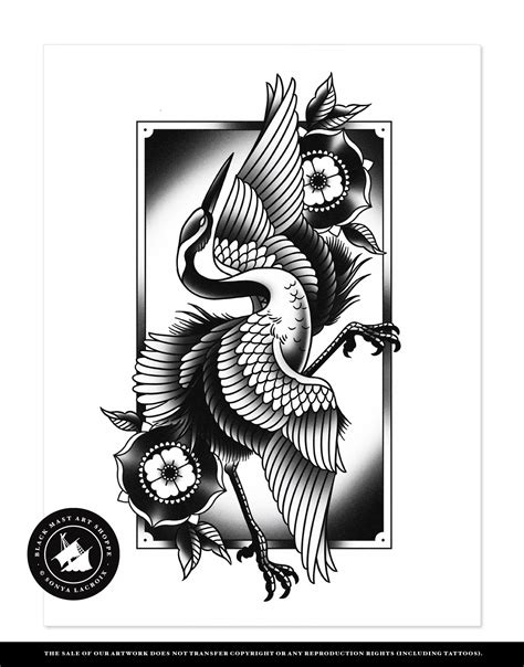 Japanese crane tattoo designs photos