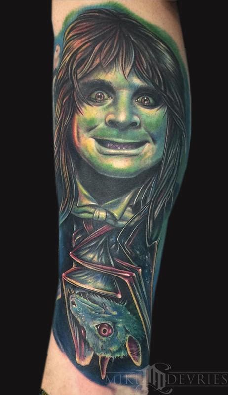 Ozzy Osbourne and Bat Tattoo by Mike DeVries: TattooNOW