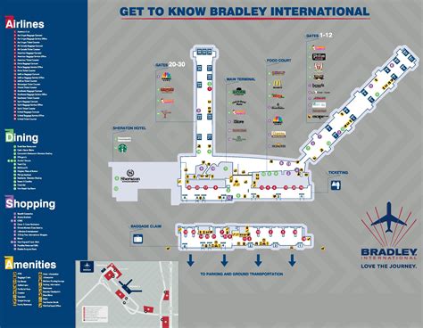 Bradley International Airport Map - Ontheworldmap.com