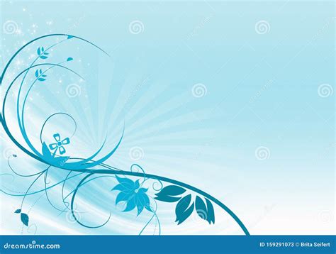 Elegant Blue Background with Swirls and Space for Your Text Stock Image ...