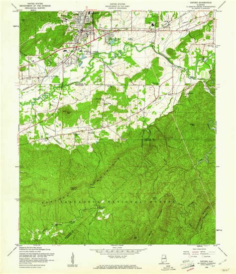 Oxford, Alabama 1956 (1960) USGS Old Topo Map Reprint 7x7 AL Quad ...