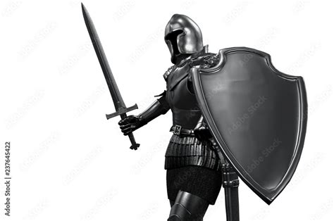 knight in armor with sword on white background Stock Photo | Adobe Stock