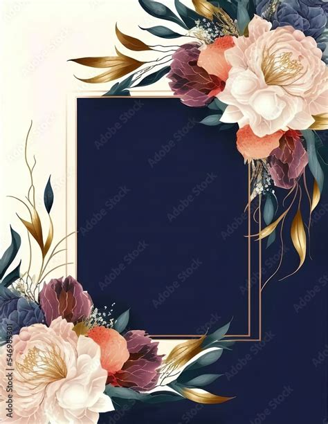 Elegant floral wedding invitation card template frame background art ...