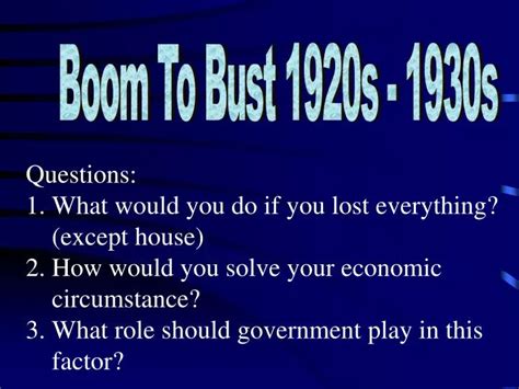 PPT - Boom To Bust 1920s - 1930s PowerPoint Presentation, free download ...