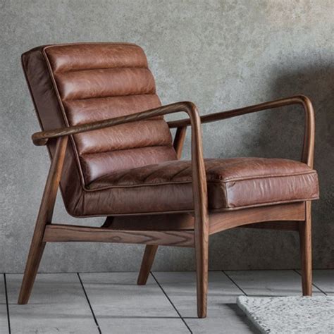 Datsun Faux Leather Armchair In Vintage Brown | Furniture in Fashion