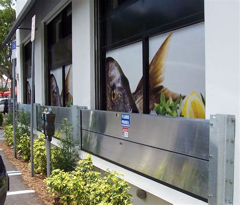 Flood Panel barrier on a storefront - Flood Panel