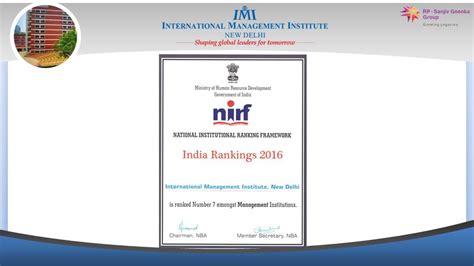 IMI, New Delhi Ranked 7th in India Rankings 2016