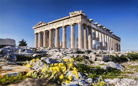 Download wallpapers Acropolis of Athens, 4k, landmark, summer, ruins ...