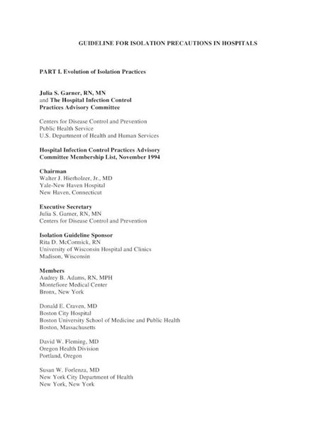 (PDF) Guideline for Isolation Precautions in Hospitals · Isolation ...