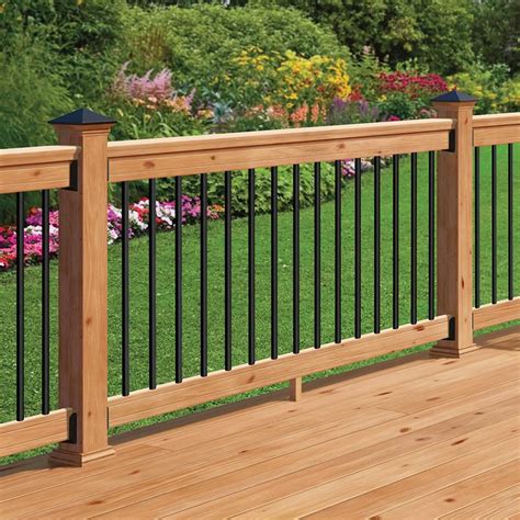 DeckoRail Western Red Cedar 6 ft. Railing Kit with Black Aluminum ...