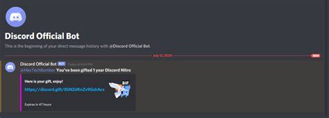 "Claim your nitro" bot scam – Discord