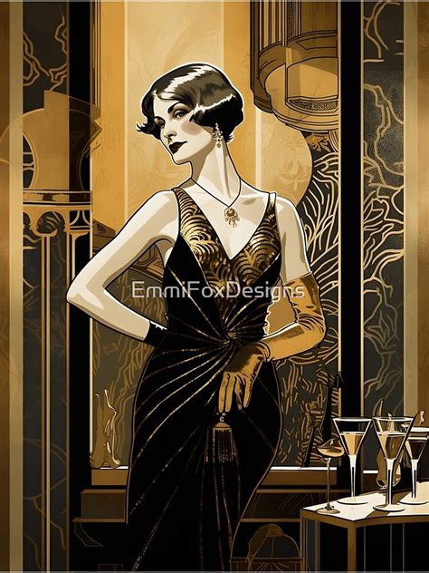 Poster for Sale mit "Roaring 1920er Wall Art Deco – Cocktail-Poster im ...