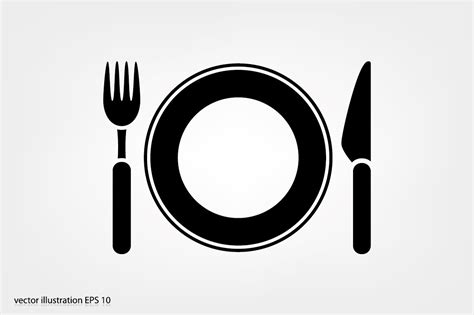 Fork, knife and plate icon | Custom-Designed Icons ~ Creative Market