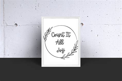 Printable Wall Art 'Count It All Joy' Black and | Etsy