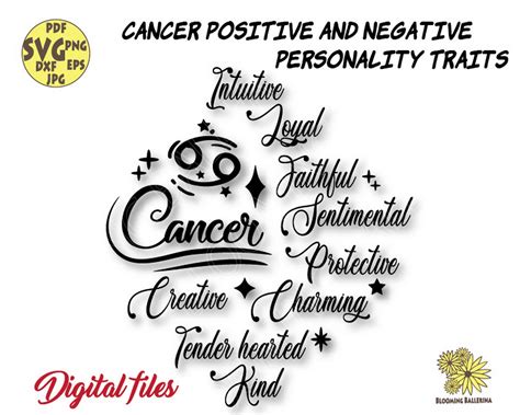 Cancer Zodiac Svg File Cancer Positive and Negative - Etsy Singapore