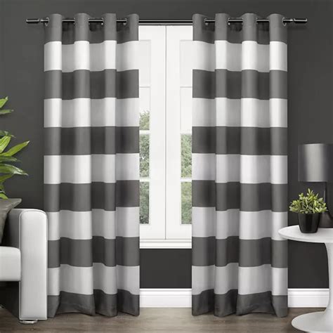 Exclusive Home 2-pack Surfside Cabana Stripe Cotton Window Curtains