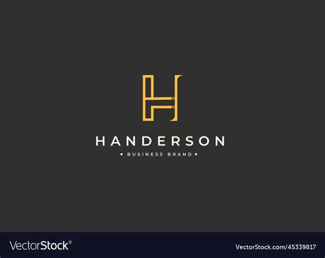 Minimalist letter h logo design template Vector Image