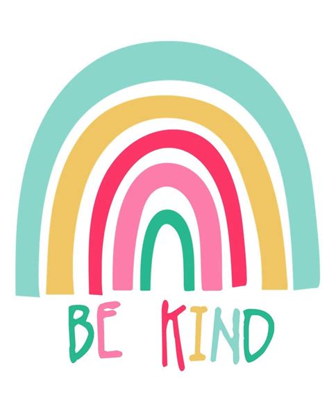 Be Kind Rainbow Poster, Downloadable Prints, Classroom Decor, Nursery ...