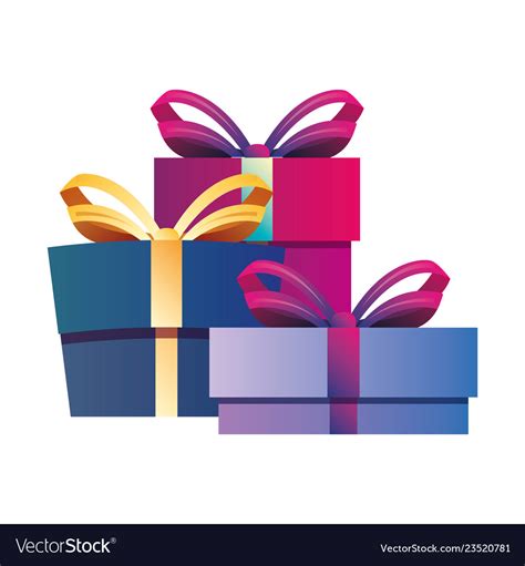 Wrapped gift boxes party celebration Royalty Free Vector