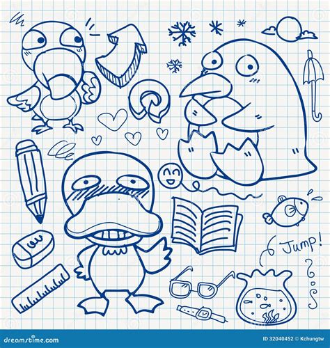 Notebook paper doodles stock vector. Illustration of outline - 32040452