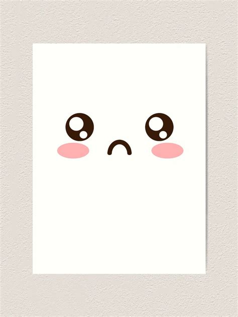 "CUTE ANIME JAPANESE EMOJI/EMOTICON SAD FACE" Art Print by PoserBoy ...