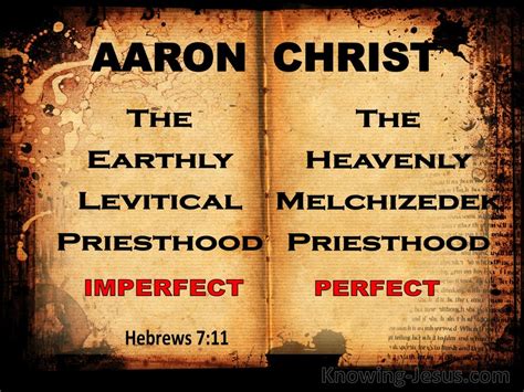 Hebrews 7:11 The Levitical Priesthood and the Melchizedek Priesthood ...