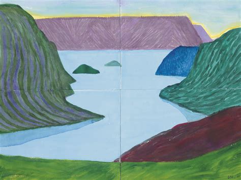 David Hockney (b. 1937) | Fjord, Kamoyvaer | Paintings, watercolor ...