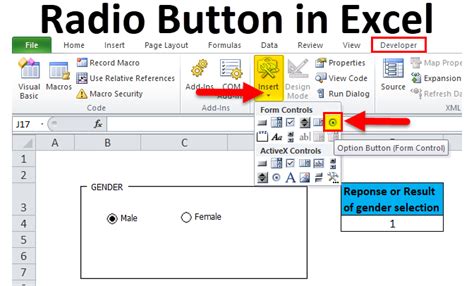 Excel Radio Button | LaptrinhX