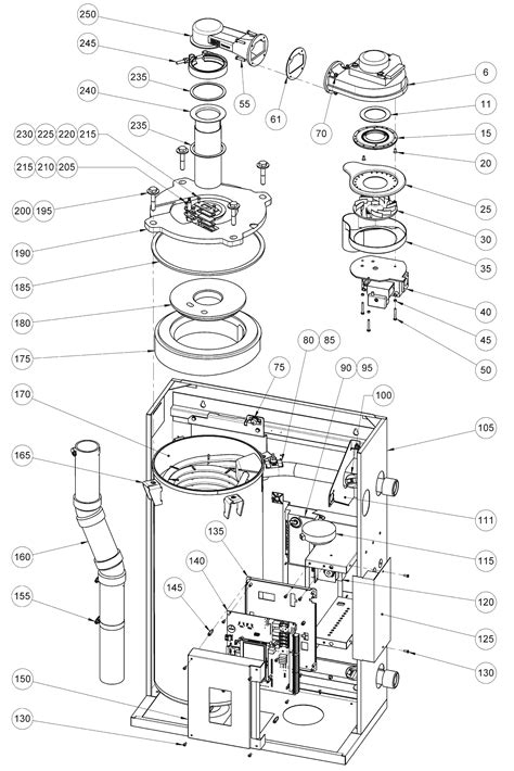 Parts breakdown diagram of IBC Technologies' VFC 15-150 boiler (with V ...