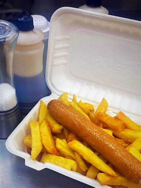 Jumbo Sausage, Chips (M) & a Side - Price's Fish and Chips