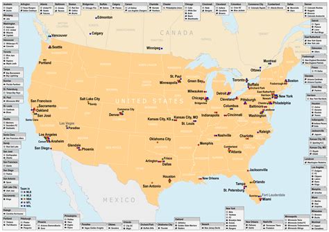 File:Map of Cities in the USA and Canada with MLB, MLS, NBA, NFL or NHL ...