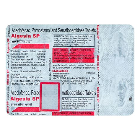 ALGESIA SP TABLET | Uses, Side Effects, Price | Apollo Pharmacy