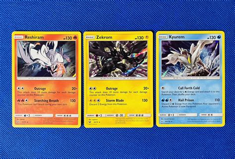 Reshiram, Zekrom & Kyurem - 3 Card Holo Pokémon Set, Legendary Rare ...