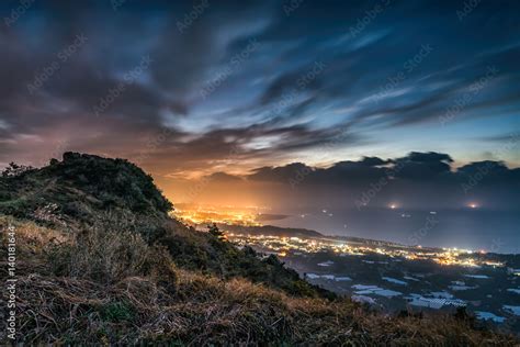 beautiful sunrise in Mt. Gunsan, Jeju Island Stock Photo | Adobe Stock