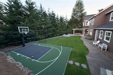 Angemessen Graben eine Billion small backyard basketball court Van ...