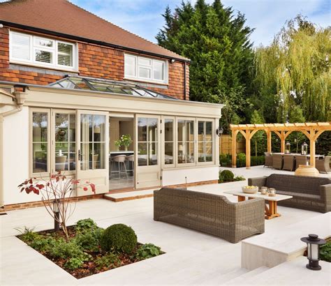 Beautiful orangery with spray-applied internal and external joinery in ...