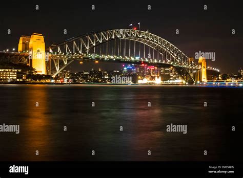 Sydney Harbour Bridge at night Stock Photo - Alamy