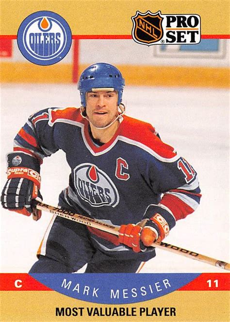 Mark Messier hockey card (Edmonton Oilers, Hall of Famer) 1990 Pro Set ...