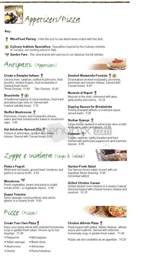 Menu of Olive Garden Italian Restaurant in Gardendale, AL 35071